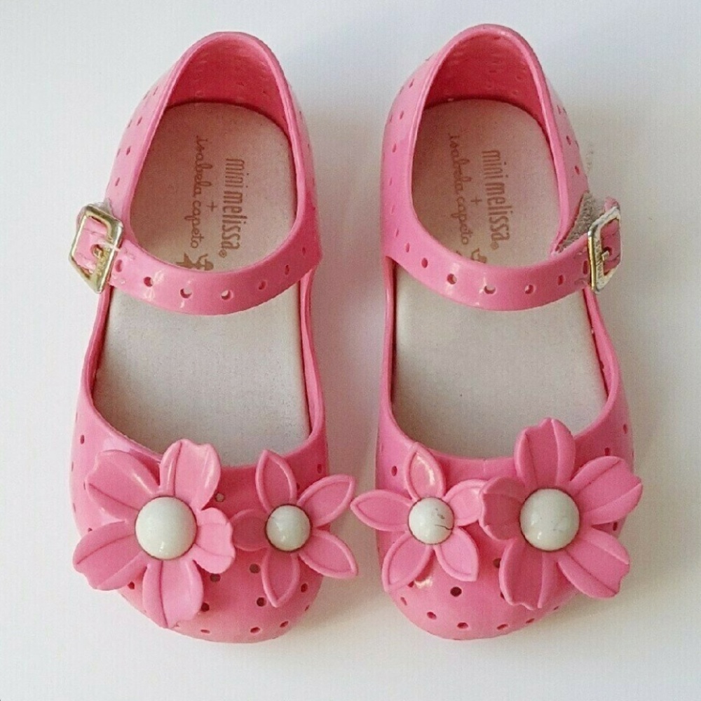 Mini Melissa Pink Flower Shoes toddler size 6